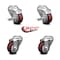 Service Caster 3.5 Inch Maroon Polyurethane Wheel Swivel Bolt Hole Caster Set with 2 Brake SCC SCC-BH20S3514-PPUB-MRN-TLB-2-S-2 - alternate 1